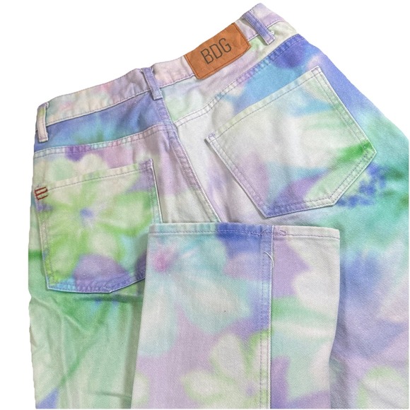 BDG Urban Outfitters Jeans Women 27 Floral Pastel Festival Pants Boho 80s‎ Y2K - Picture 1 of 12